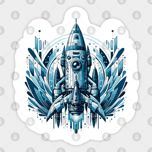 Abyss Explorer: Underwater Rocket Sticker by Graphic Wonders Emporium